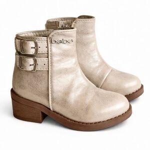 Bebe Girl’s Toddler Metallic Ankle Boots 6 GUC
